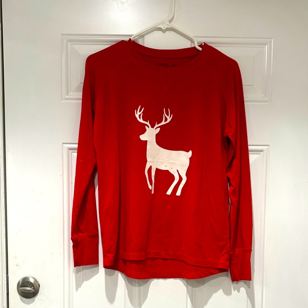 Sleepyheads Red Long Sleeve Shirt with White Reindeer